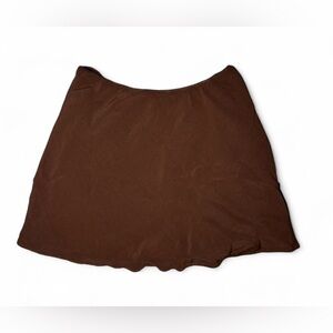 American Eagle Boho flowy brown mini skirt with lace trim 🪷